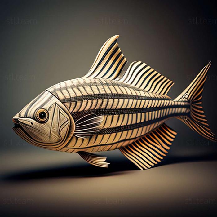 Striped barbus fish